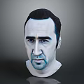 Human Male Character Head Sculpture With White Blue Painted Face Art Design