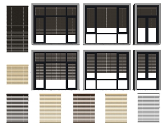 Modern venetian blinds casement window blinds bamboo curtain 3d model