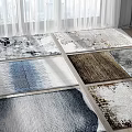 Stylish Square Rugs With Various Patterns And Textures For Living Room Floor