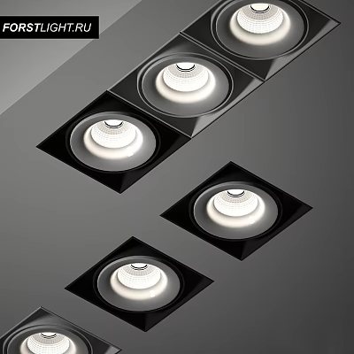 Modern Recessed Downlights And Spotlights Ceiling Mounted With Black Frame White Light Fixtures 3d model