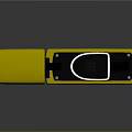 Yellow Lighter With Red Cross Design Open Lid And Internal Components