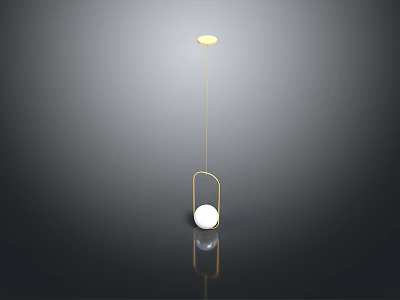 Modern Clothing Rack With Gold Circular Frame And White Sphere Accents 3d model