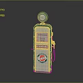 Vintage Green And Silver Gas Pump With Classic Retro Design And Brand Logo