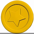 Yellow Round Toy With Central Star Shape And Edge Holes Design