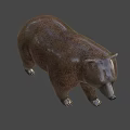 Realistic Brown Bear 3D Model With Walking Posture And Brown Fur