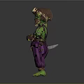 Game and Movie Character With Green Skin Goggles Purple Striped Pants And Green Vest