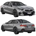 Silver BMW Cars Front And Rear Displays 3d model