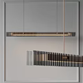 Modern Pendant Lighting Fixtures With Linear Metal Stripes And Warm Illumination