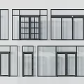 Various Modern Window And Door Designs With Black Frames And Glass Panels