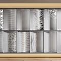 Modern Decorative Wall Panels with Perforated Patterns in Grid Layout for Contemporary Interior 3d model
