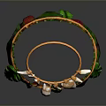 Copper Bangle With Pendants And Colorful Feather Decorative Bracelet Design