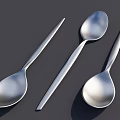 Sleek Modern Stainless Steel Kitchen Utensils Including Spoons And Long Handle Tool