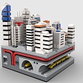 LEGO toy building blocks city subway underground city buildings 3d model