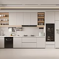 Modern Kitchen Interior Design With White Cabinets Island Counter And Black Appliances
