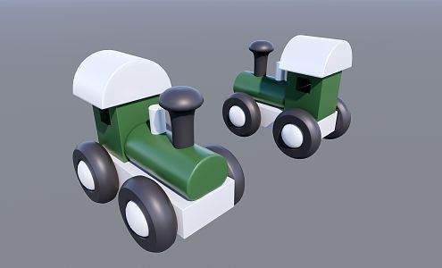 Modern toy car small train 3d model