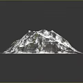 Snowy Mountain Terrain With Snow Covered Peaks Rocky Slopes And Green Vegetation Patches