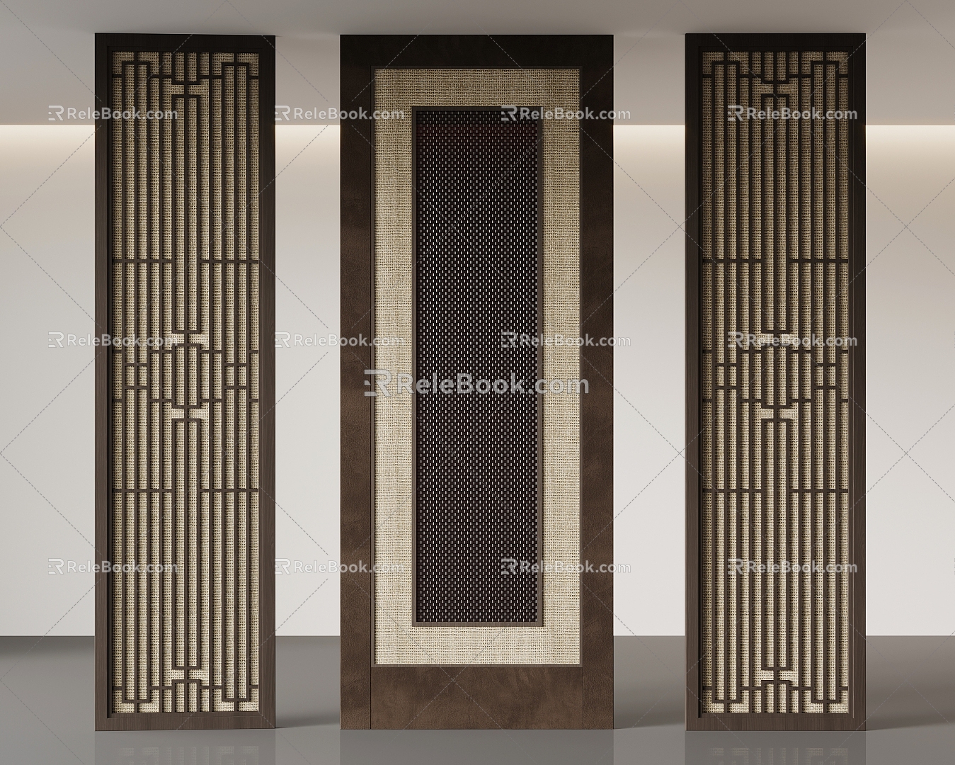 New Chinese style porch partition lattice screen 3d model