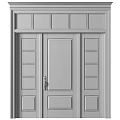 Stylish Dark Gray Hinged Door With Glass Panels And Sleek Frame Design