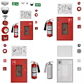 Essential Fire Safety Equipment With Extinguishers Alarm Boxes Control Panels And Buttons