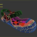 Black Sandals With Adjustable Straps Red Accents And Durable Sole Design Modern Fashion Footwear