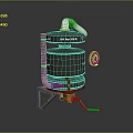 HTM 340 18 Mechanical Equipment With Black Body Copper Pipes Green Indicators And Metal Stand