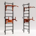 Two Vertical Multifunctional Sports Training Racks Featuring Horizontal Bars Sturdy Design
