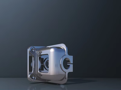 Smart Machine Precision Metal Component With Smooth Surface And Industrial Design 3d model