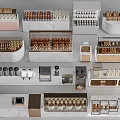 Bar Counter Cashier Counter Service Desk Shelf Display Rack Dessert Shop Bar Counter Equipment Cake Rack 3d model