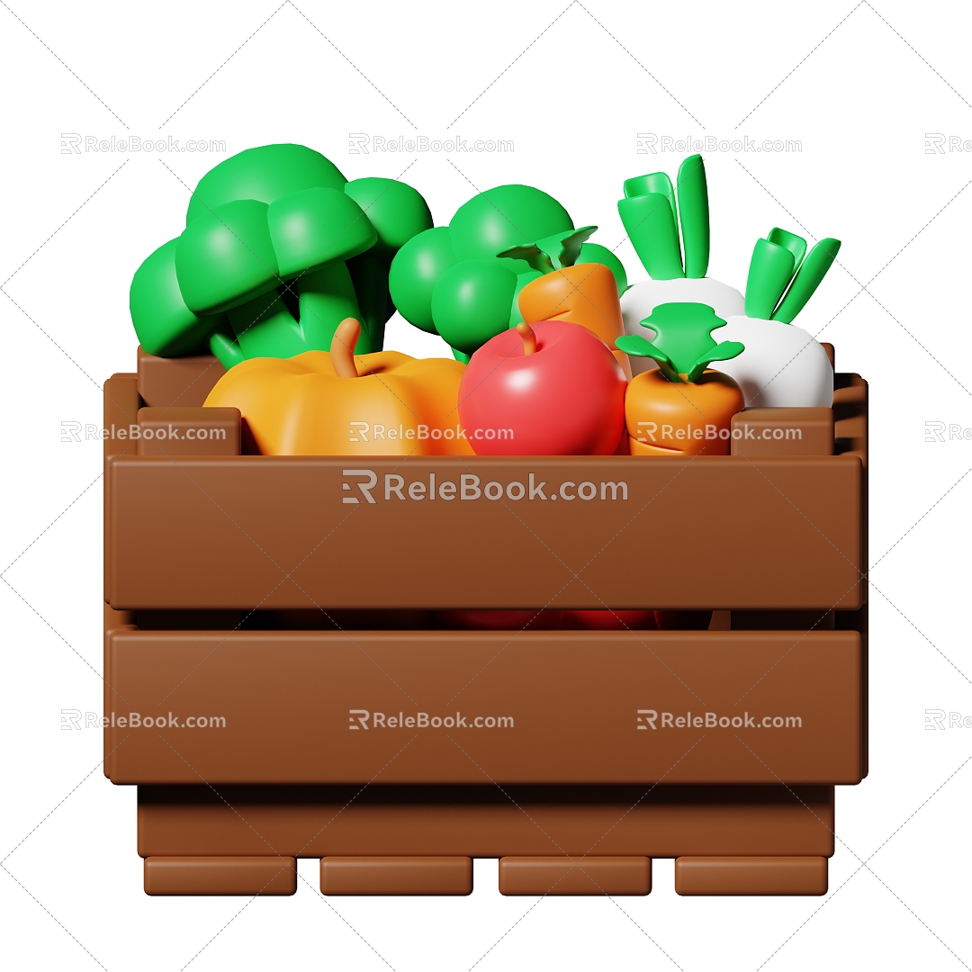 Modern Vegetable Box Cartoon Vegetable Box 3d model