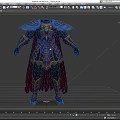 Game and Movie Character Wearing Ornate Golden Accented Armor With Chest Gemstone and Red Cape