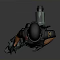 Tactical Gear Equipped Figure In Kneeling Stance With Black Helmet Orange Sleeves And Camouflage Pants
