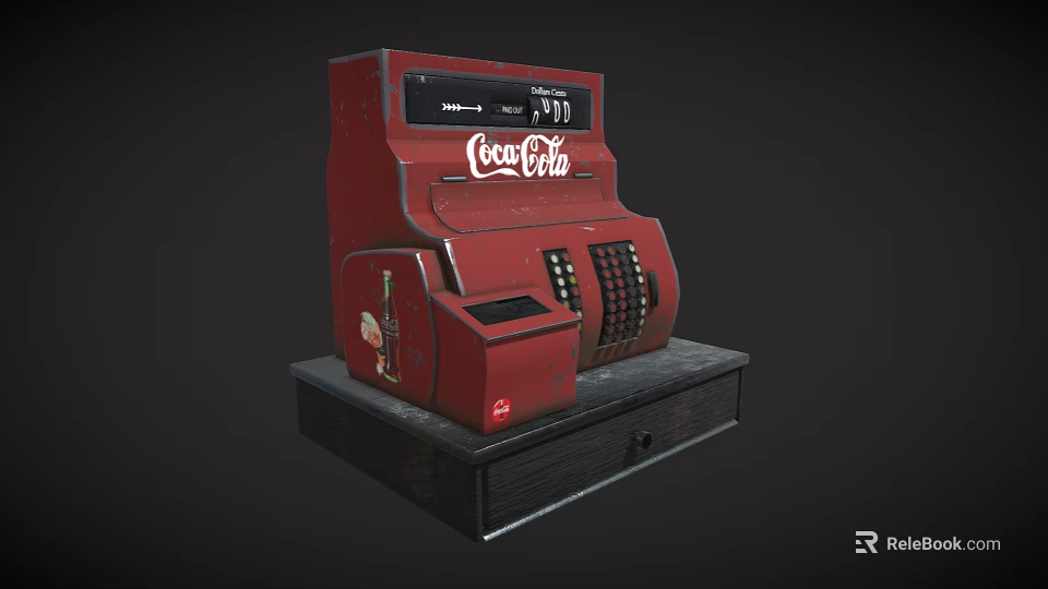 Vintage Red Coca-Cola Vending Machine Classic Commercial Equipment with Retro Design 3d model 