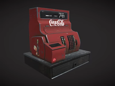 Vintage Red Coca-Cola Vending Machine Classic Commercial Equipment with Retro Design 3d model