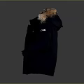 Columbia Dark Blue Jacket With Fur Collar And Warm Pockets Design
