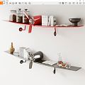 Modern wall shelf shelf shelf shelf 3d model