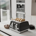 Modern Kitchen Ornaments Bread Machine Garlic Plate Wine 3d model