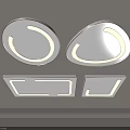 Modern LED Ceiling Lights With Rectangular And Circular Design For Home Interior