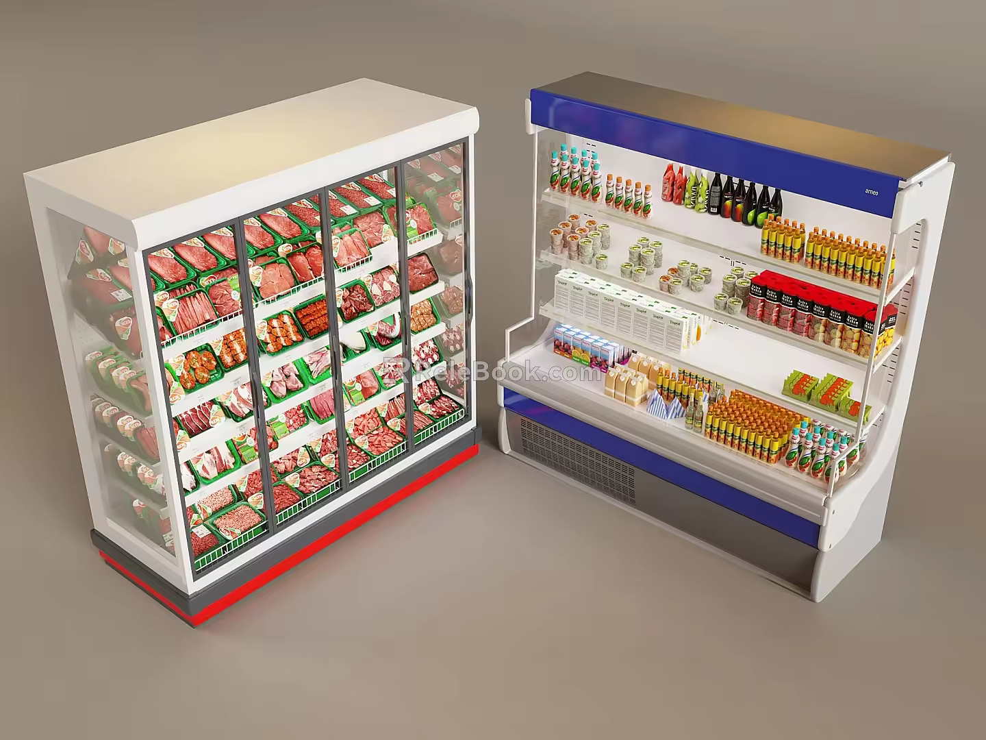 Supermarket Fresh Display Shelf Beverage Display Rack Display Cabinet 3d model