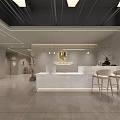 Elegant Modern Fitness Club Interior With Reception Desk Fitness Equipment And Clothing Racks