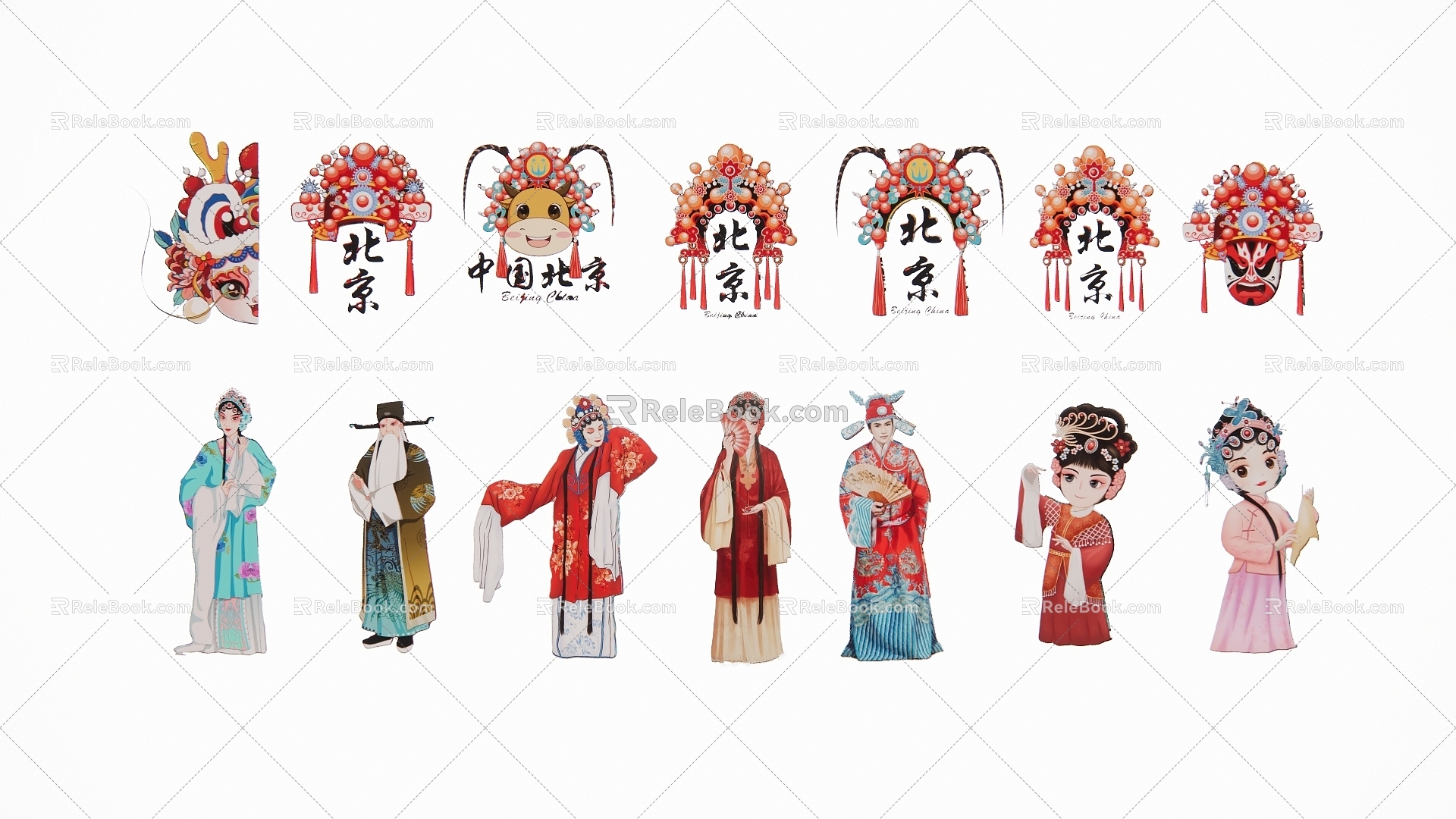 2D Peking Opera Opera Characters model