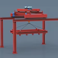 Red Industrial Gantry Crane With Steel Frame Beam And Hoist System For Heavy Load Handling