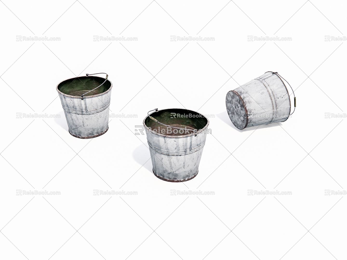 Old Iron Bucket Old Object 3d model