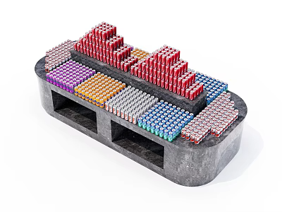 Modern booth self-service beverage table 3d model