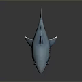 Blue Toy Shark With Detailed Teeth Pink Mouth And Sharp Fins