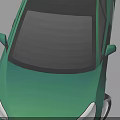 Modern Teal Sedan with Sleek Body Dark Roof White Wheels and 3D Rendered Reflection