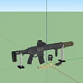 Detailed Modern Tactical Rifle With Scope Magazine Bullets And Accessories