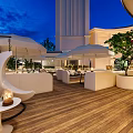 W Bar Stylish Open Design Golden Counter Wine Racks And Ambient Lighting