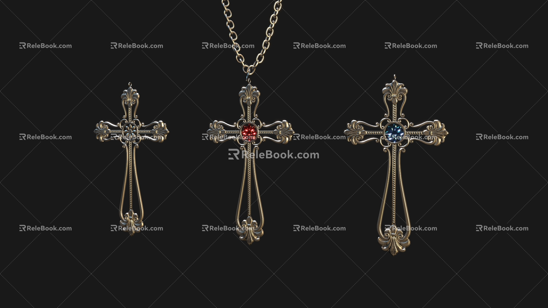 Cross Necklace Cross Pendant Cross Magic Cross 3d model