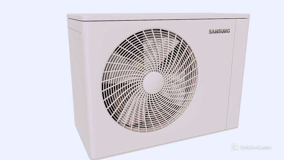 Samsung White Air Conditioner Fan With Modern Design And Cooling Ventilation 3d model 