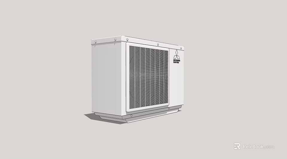 White Air Conditioner Fan With Efficient Cooling Grille And Modern Design 3d model